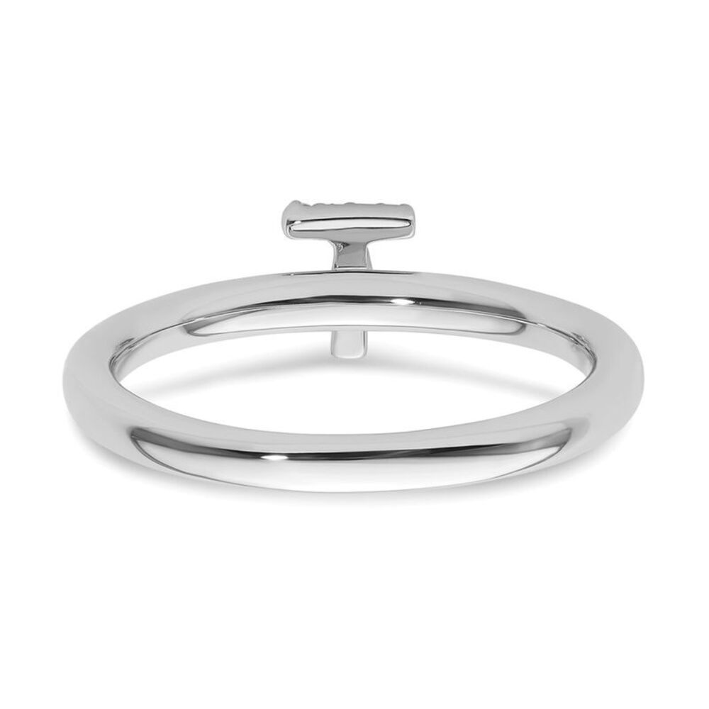Kazi Luxury 14k White Gold Stackable Diamond Init… - image 5